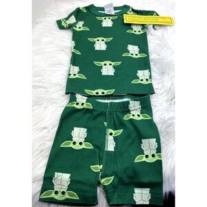 NEW Hanna Andersson 18-24 Months Green Star Wars The Child Shorty Pajamas